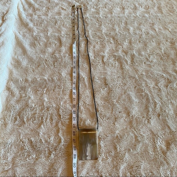 Rectangular Huge Shell Statement Necklace 29in - Picture 10 of 10